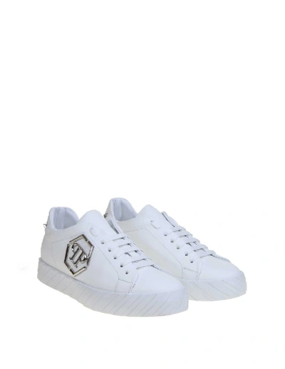 Shop Philipp Plein Sneakers Lo-top In Nappa Color White