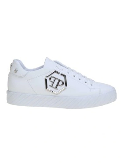 Shop Philipp Plein Sneakers Lo-top In Nappa Color White