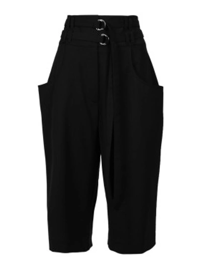 Shop Proenza Schouler Cropped Wool Pants In Black