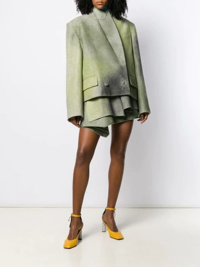 Shop Nina Ricci Deep Ruffle Mini Skirt In Green