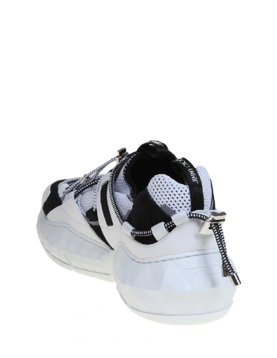 Shop Jimmy Choo Sneakers Diamond Trail / M In Stretch Fabric Color White