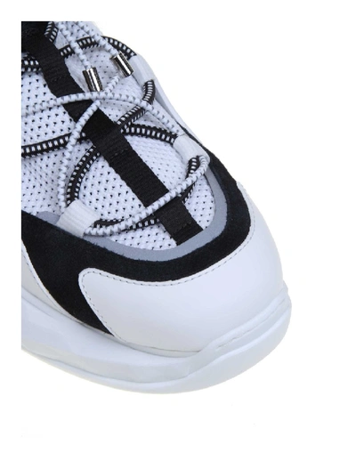 Shop Jimmy Choo Sneakers Diamond Trail / M In Stretch Fabric Color White