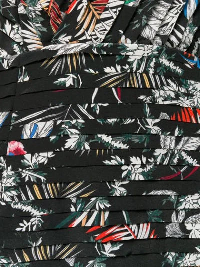Shop Derek Lam 10 Crosby Cap Sleeve Wallpaper Floral Fitted Dress In Black