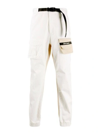 Shop Palm Angels Two-tone Logo Pants In White