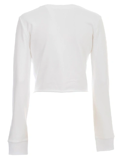 Shop Balmain Cotton Sweatshirt In White
