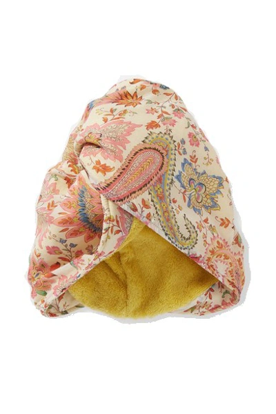 Shop Etro Paisley-print Cotton And Silk-blend Turban In Brown