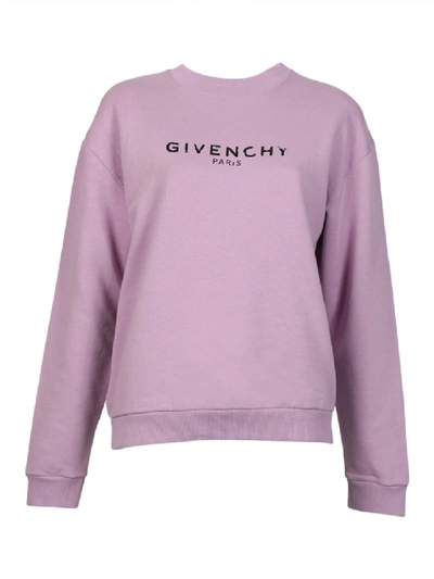 Shop Givenchy Distressed Purple Sweatshirt In Pink