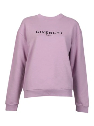 Shop Givenchy Distressed Purple Sweatshirt In Pink