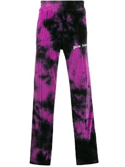 Shop Palm Angels Tie-dye Track Pants In Purple