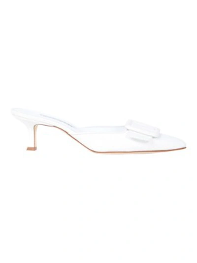 Shop Manolo Blahnik Masyale Mule In White