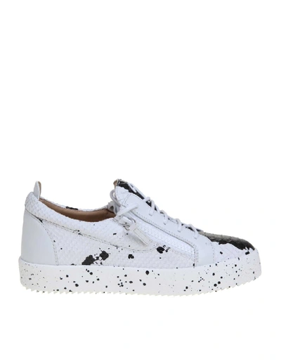 Shop Giuseppe Zanotti Design May Sneakers In Leather Ready Print White Color