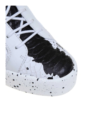 Shop Giuseppe Zanotti Design May Sneakers In Leather Ready Print White Color