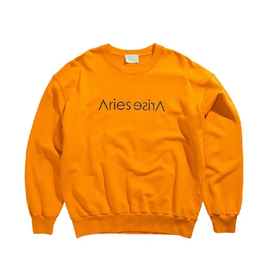 Shop Aries Sans Print Sweat - Orange