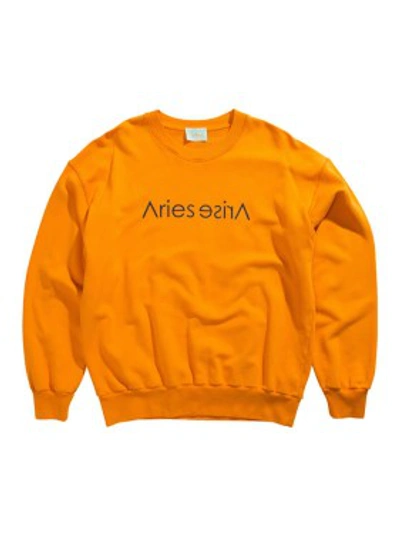 Shop Aries Sans Print Sweat - Orange