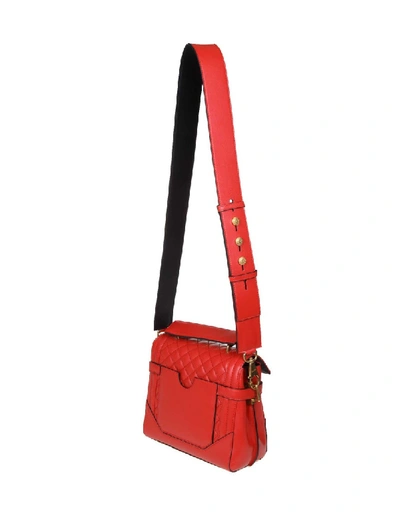 Shop Balmain B-buzz Bag 23 In Quilted Leather Red