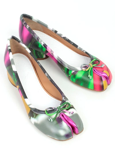 Shop Maison Margiela Ballerinas Heel 3 Multicolor In Grey