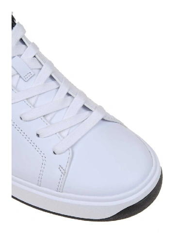 Shop Balmain B-court Sneakers In Leather White / Black