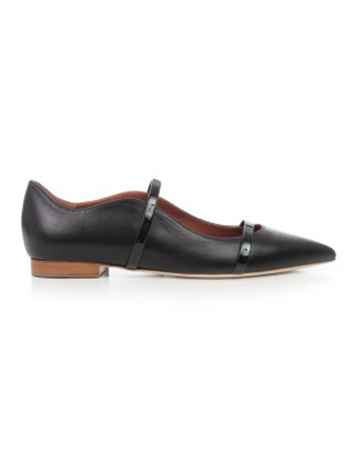 Shop Malone Souliers Ballerinas Nappa W/patent Details In Black