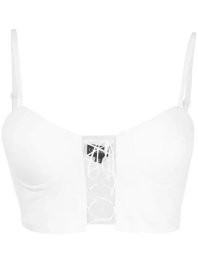 Shop Callipygian Lace-up Bralet In White