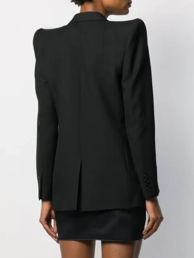 Shop Saint Laurent Exaggerated-shoulder Blazer In Black