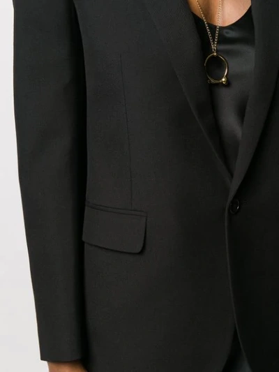 Shop Saint Laurent Exaggerated-shoulder Blazer In Black