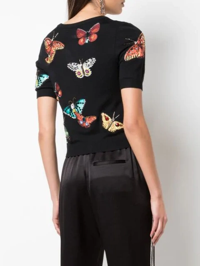 Shop Alice And Olivia Ciara Butterfly Sweater In Black