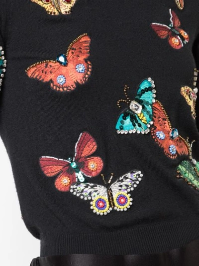 Shop Alice And Olivia Ciara Butterfly Sweater In Black