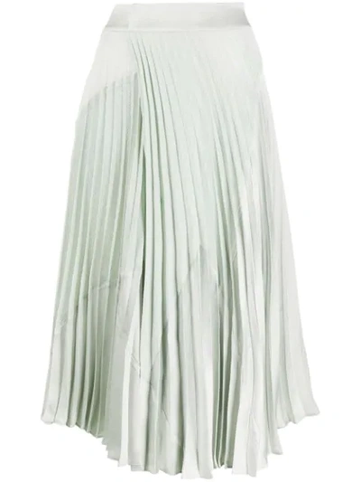 Shop Vince Pleated Skirt In Green