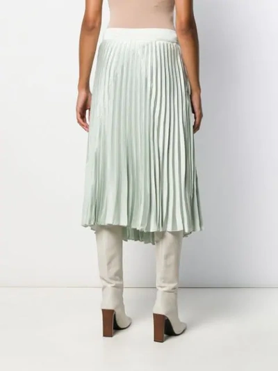 Shop Vince Pleated Skirt In Green