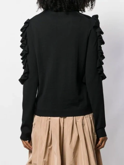 Shop Rochas Sweatshirt With Frill Trim In Black