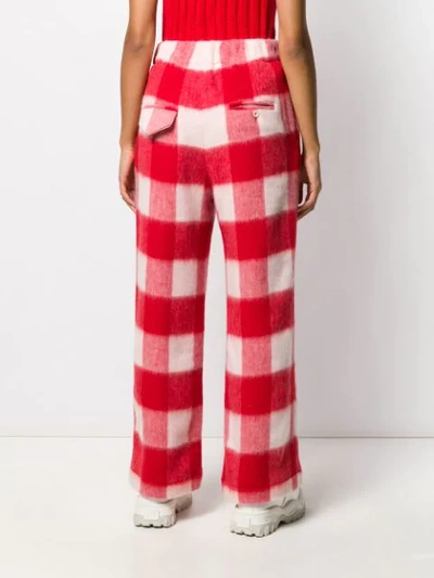 Shop Jejia Checked Straight Trousers In Red