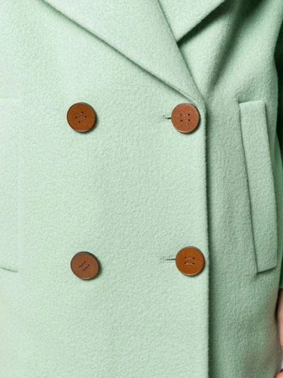 Shop Tela Felt Double-breasted Coat In T001 Green
