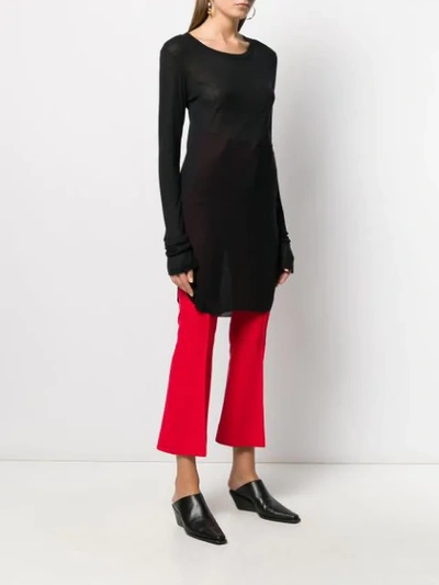 Shop Ann Demeulemeester Long-length Thin Knitted Top In Black