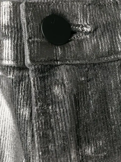 Shop J Brand Metallic-effect Cropped Trousers In Grey