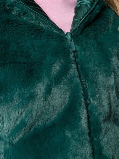 Shop Save The Duck Reversible Faux-fur Hooded Jacket In 1475 Alpine Green