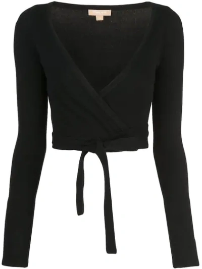 Shop Michael Kors Wrap Knitted Top In Black