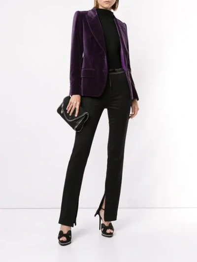 Shop Tom Ford Peaked Lapel Slim-fit Blazer In Purple