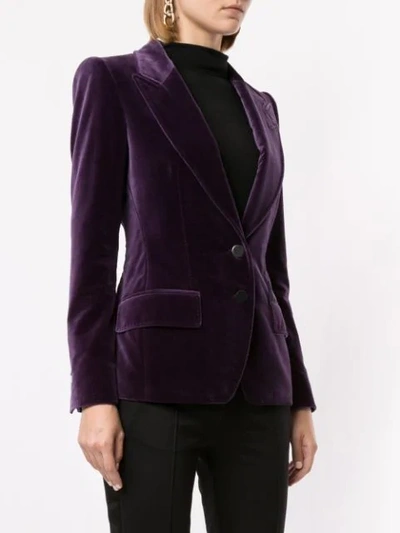 Shop Tom Ford Peaked Lapel Slim-fit Blazer In Purple