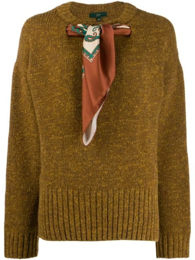 Shop Jejia Scarf Neck Sweater In Brown