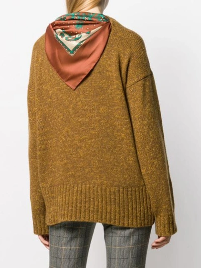 Shop Jejia Scarf Neck Sweater In Brown