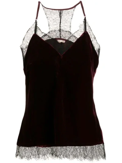 Shop Gold Hawk Lace Trimmed Camisole In Red