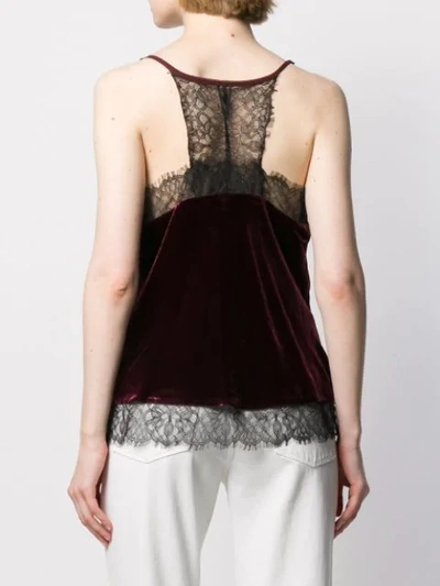 Shop Gold Hawk Lace Trimmed Camisole In Red