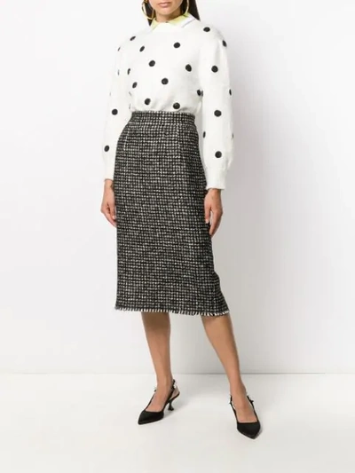 Shop Dolce & Gabbana Tweed Pencil Skirt In Black