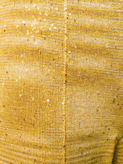 Shop Missoni Metallic Knitted Trousers In Yellow