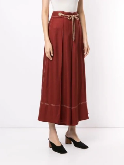 Shop Peter Pilotto Wide-leg Flared Trousers In Brown