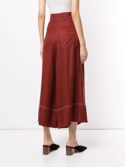 Shop Peter Pilotto Wide-leg Flared Trousers In Brown