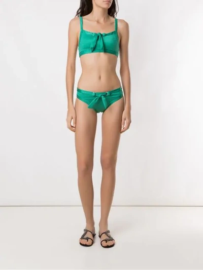 Shop Amir Slama Front Tie Detail Bikini Set In Green