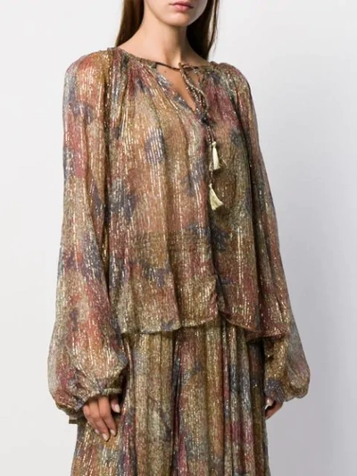 Shop Mes Demoiselles Acacia Transparent Print Blouse In Neutrals