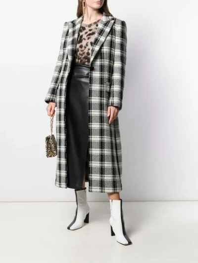 Shop Dolce & Gabbana Single Buttoned Check Coat In Black