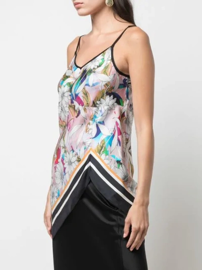 Shop Nicole Miller Drifting Flowers Tank Top In Multicolour
